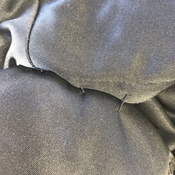 Abby Kent Vintage Black Glam Draped Sequin High-Low Midi Dress - Picture 13 of 13